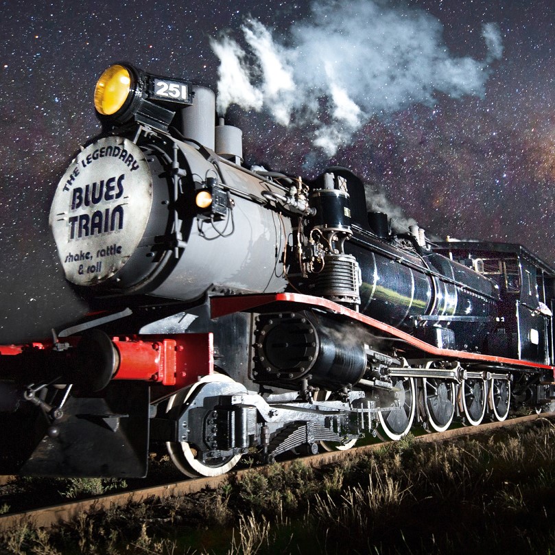 The Blues Train - steam train at night