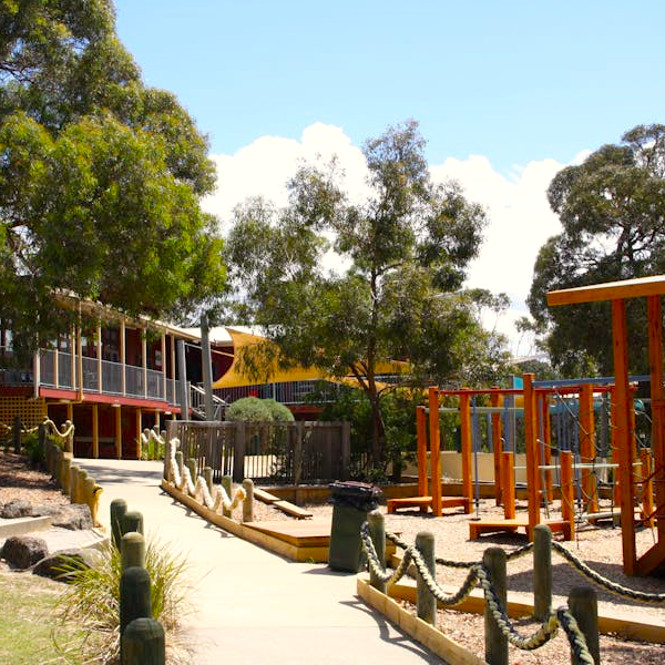 Sunny view of playground at Camp Wilkin