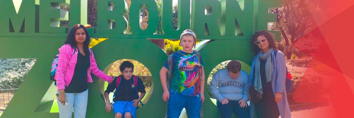 Social Group and support workers outside the Melbourne Zoo