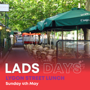 outdoor dining tables on Lygon Street